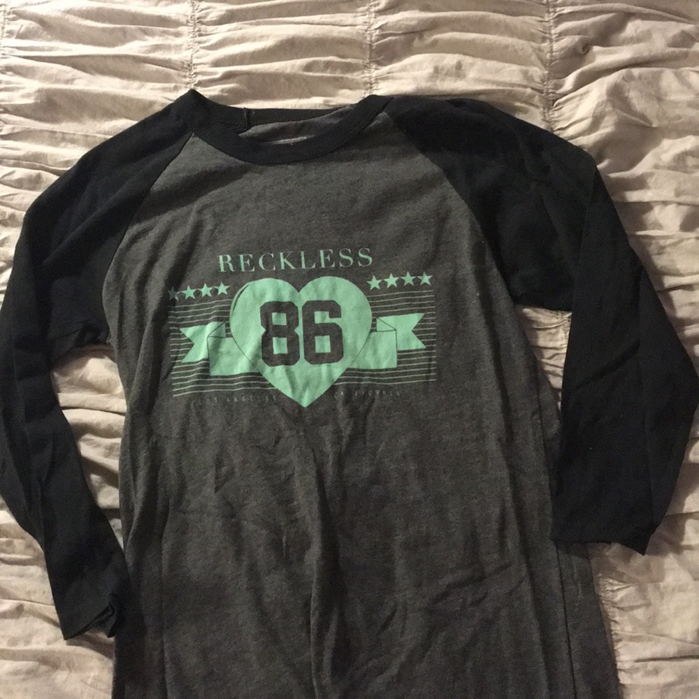 Young and reckless long sleeve baseball tee